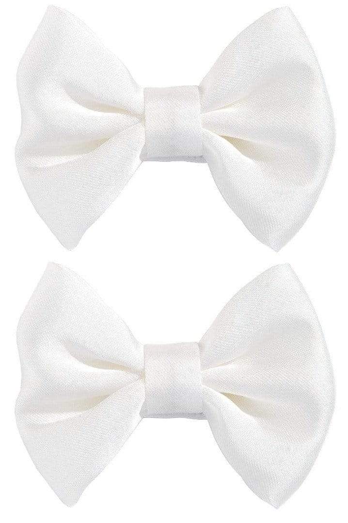 Bebé Biagio Hodeplagg Hvit / 2-6ÅR / Jente Sofie - Satin Hair Clip Duo Sett